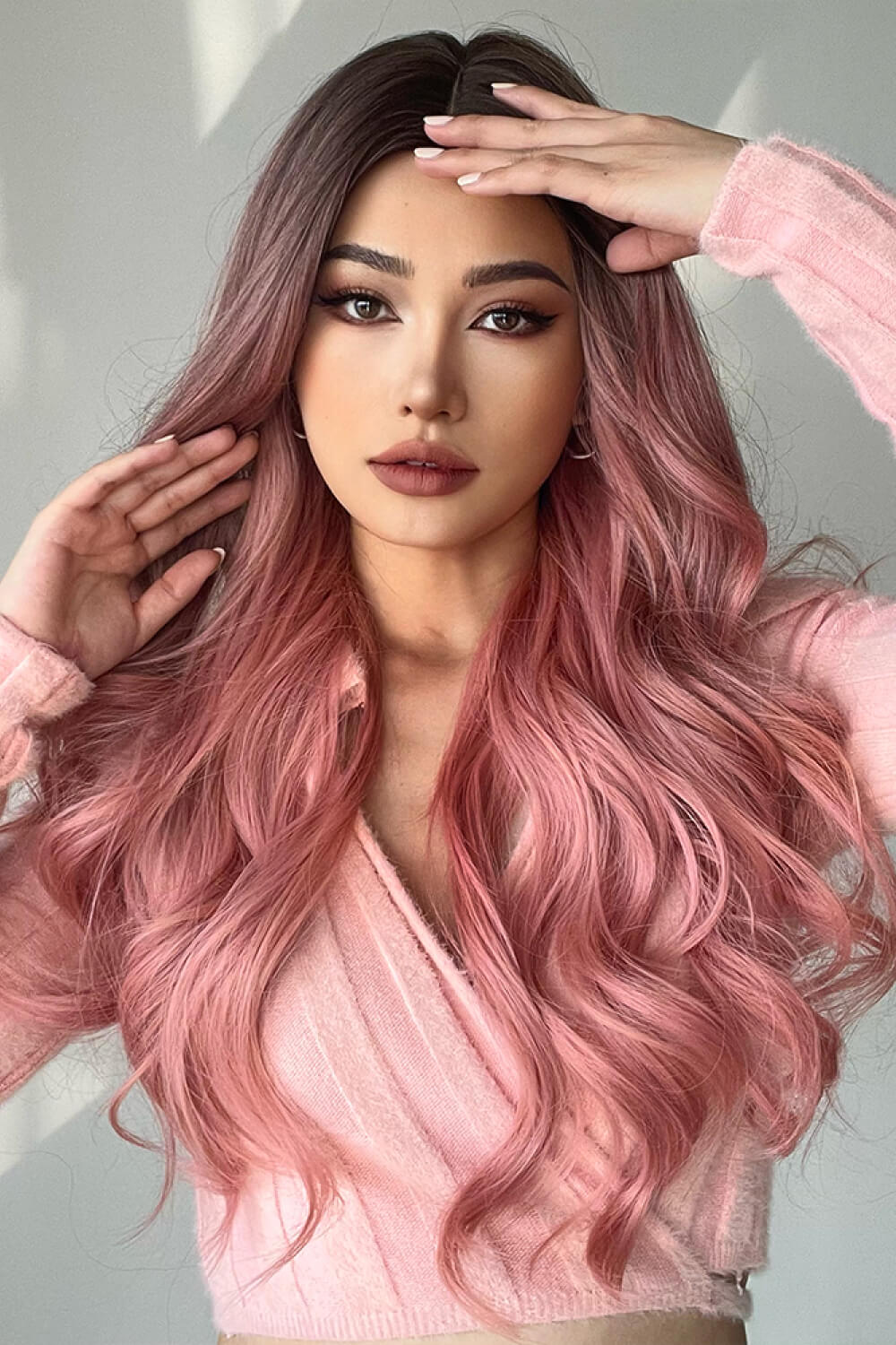 Fashion Wave Synthetic Long Wigs in Pink 26'' - DunbiBeauty, LLC