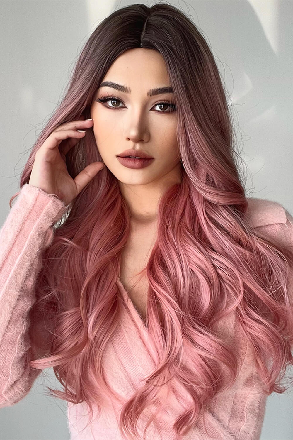 Fashion Wave Synthetic Long Wigs in Pink 26'' - DunbiBeauty, LLC