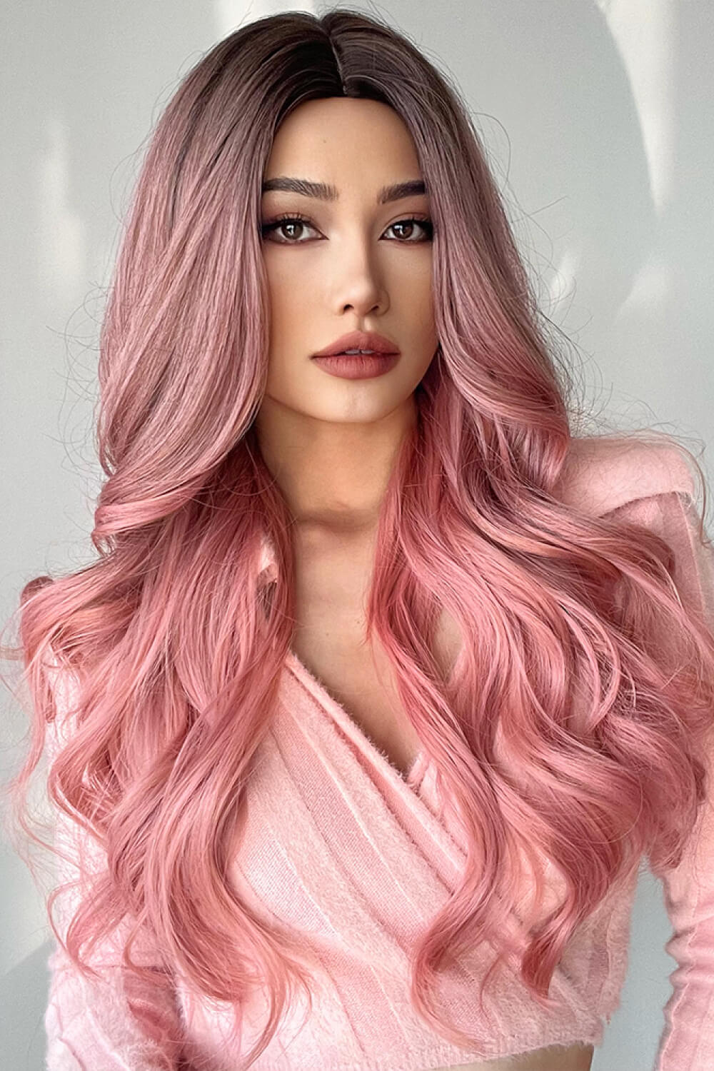 Fashion Wave Synthetic Long Wigs in Pink 26'' - DunbiBeauty, LLC