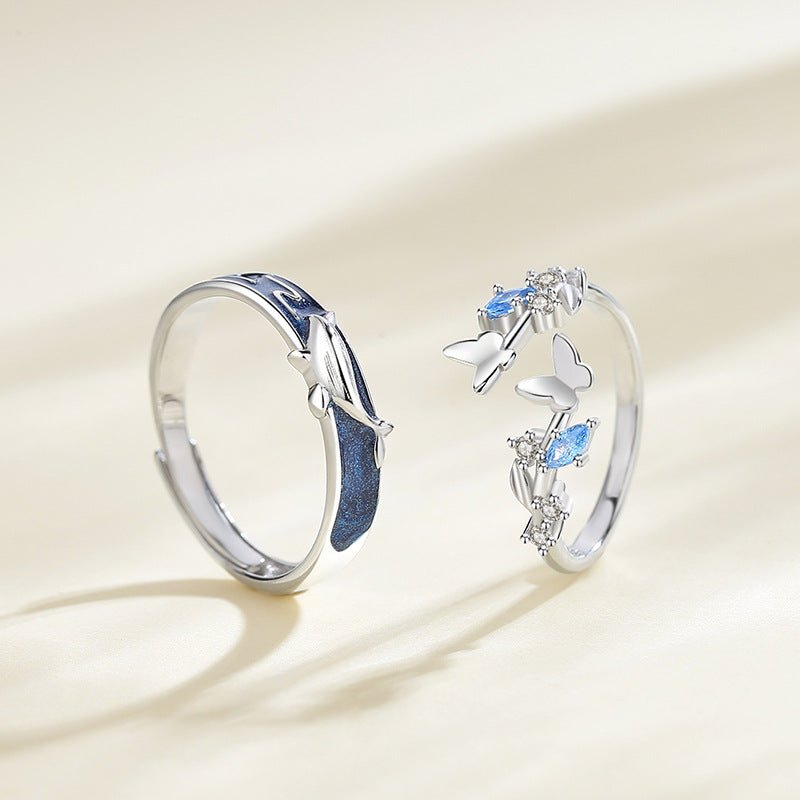 Fashion Whale Butterfly Couple Ring Girl - DunbiBeauty, LLC