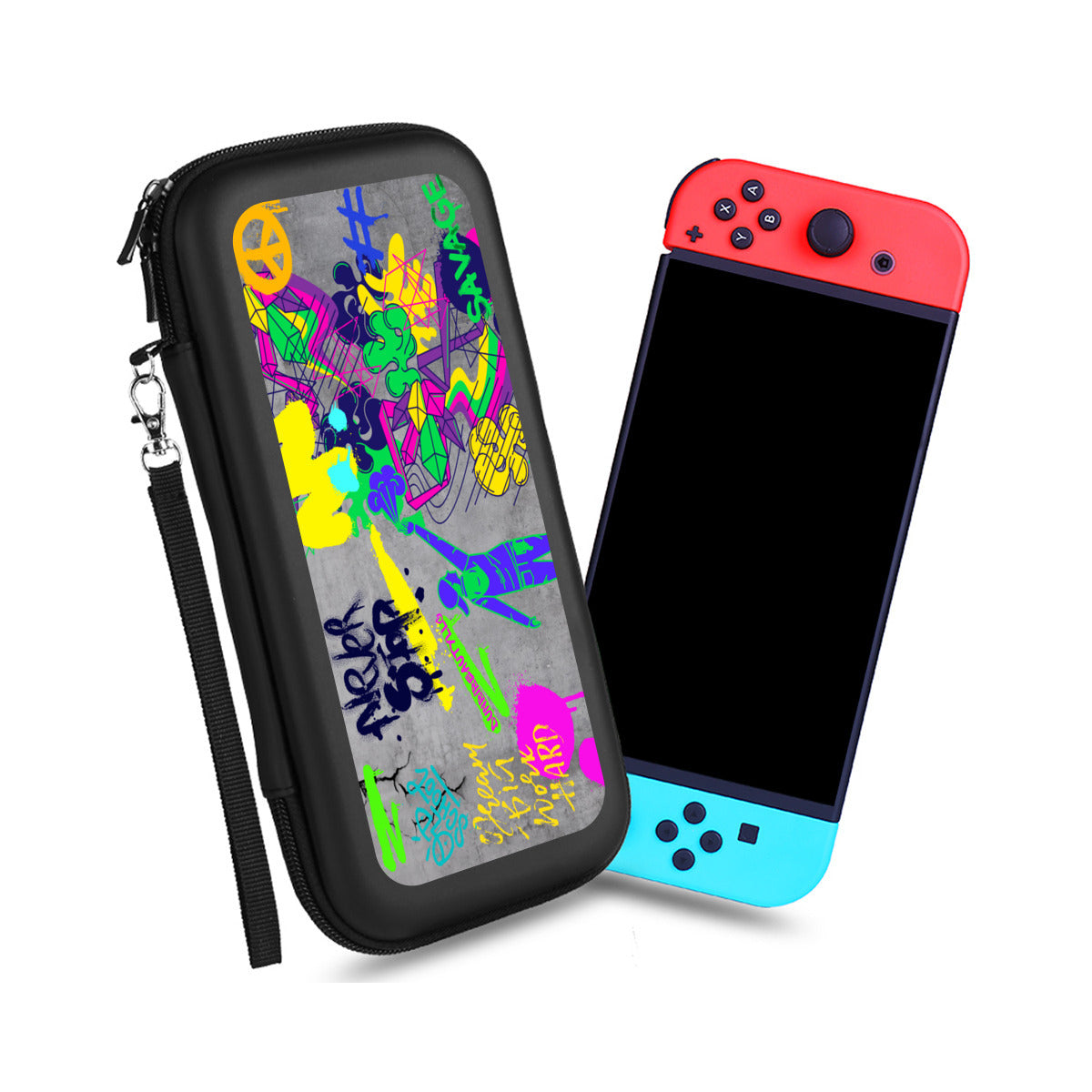 Nintendo Switch Storage Bag (Double-Sided Printing)｜Eva Material - Graffiti, Paint, Art, Spray Painting, Don't Give Up, Inspirational, Motivational (Designed by Dunbi)