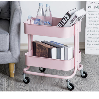 Movable wheeled kitchen storage rack trolley living room storage floor-to-floor beauty salon trolley supplies storage rack Larnt