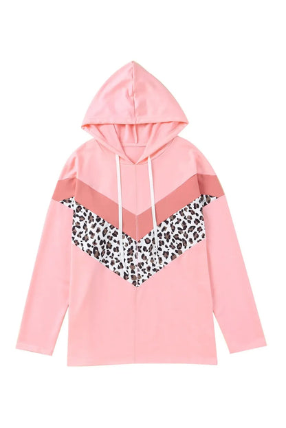 Plus Size Taupe Chevron Hooded Top