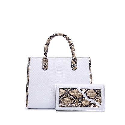 Retro Snakeskin Print Tote Bag Set Kiwidrop