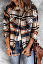 Plaid Button Front Shirt Jacket with Breast Pockets Trendsi