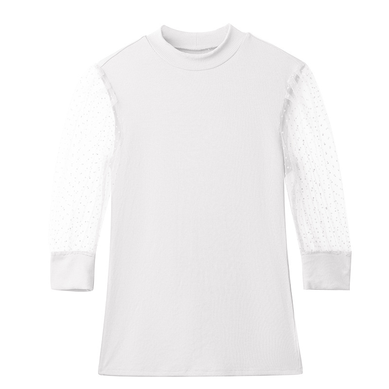 Women's Summer Mesh Sleeve Crew Neck Top Kiwidrop