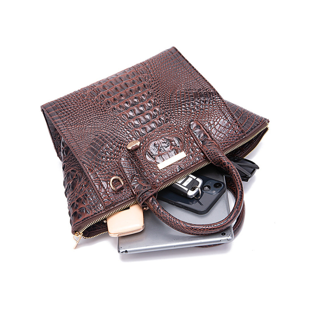 Retro Crocodile Pattern Crossbody Bag Kiwidrop