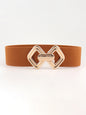 Geometric Buckle Elastic Wide Belt