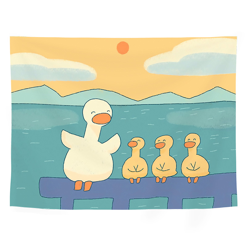 Duck Print Pattern Tapestry Kiwidrop