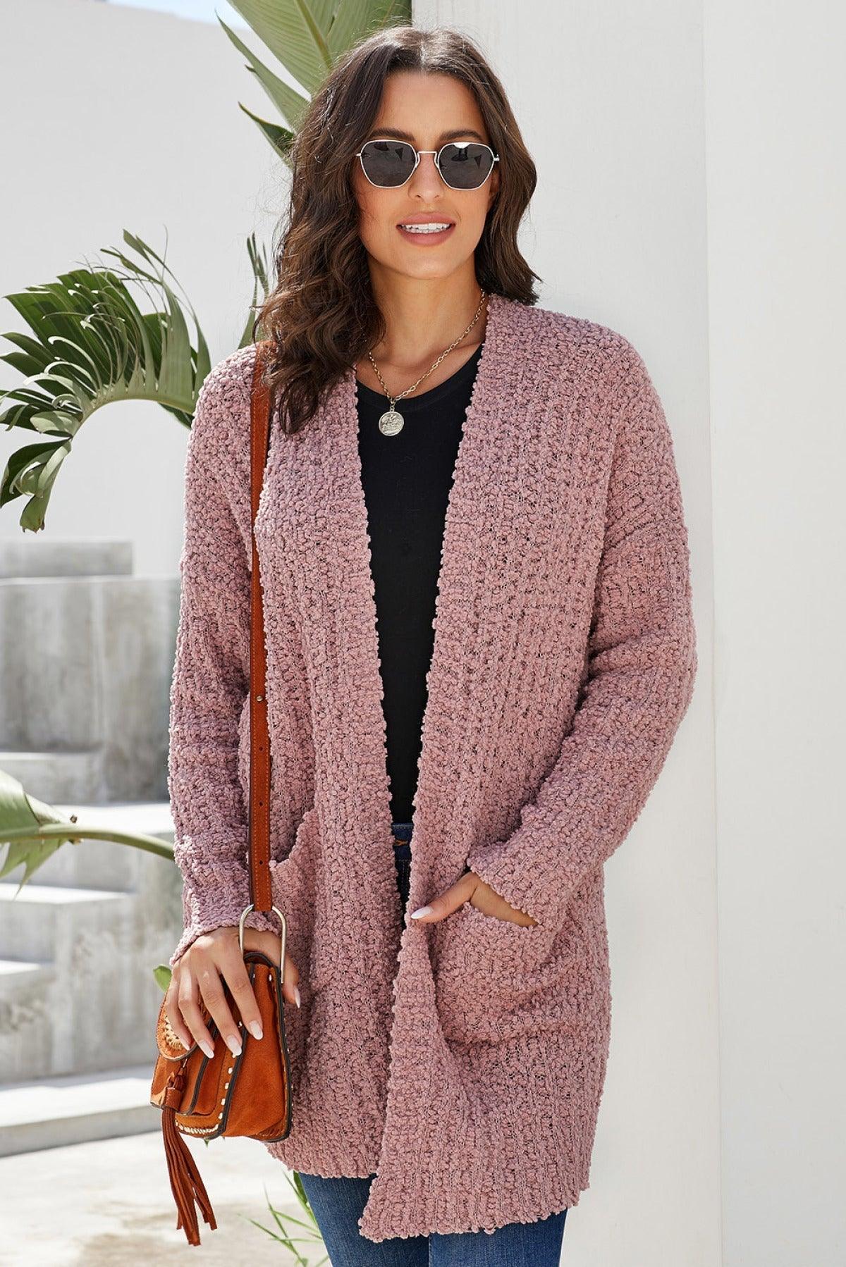 Pebble Beach Textured Cardigan Kiwidrop