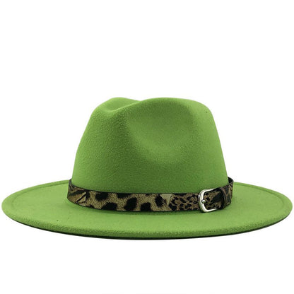 Fedora with Leopard Print Belt - DunbiBeauty, LLC