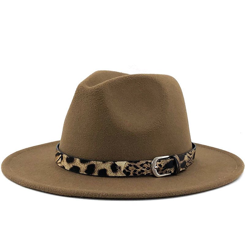 Fedora with Leopard Print Belt - DunbiBeauty, LLC