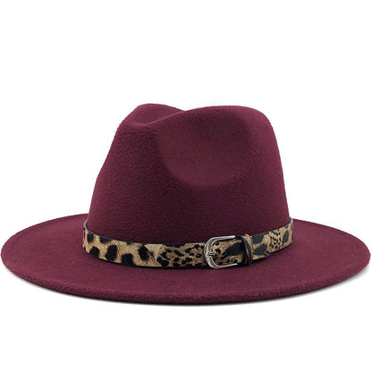 Fedora with Leopard Print Belt - DunbiBeauty, LLC