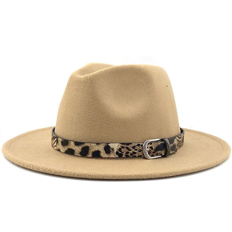 Fedora with Leopard Print Belt - DunbiBeauty, LLC