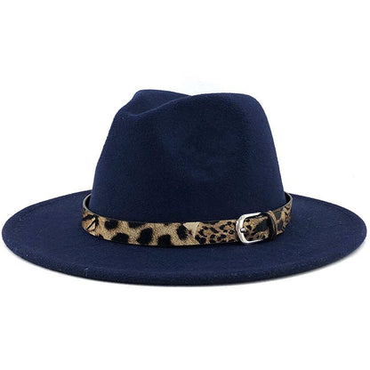 Fedora with Leopard Print Belt - DunbiBeauty, LLC