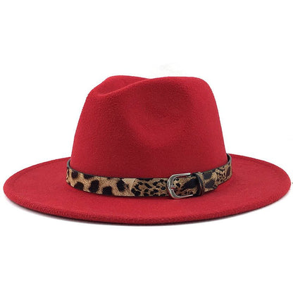 Fedora with Leopard Print Belt - DunbiBeauty, LLC