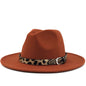 Fedora with Leopard Print Belt - DunbiBeauty, LLC