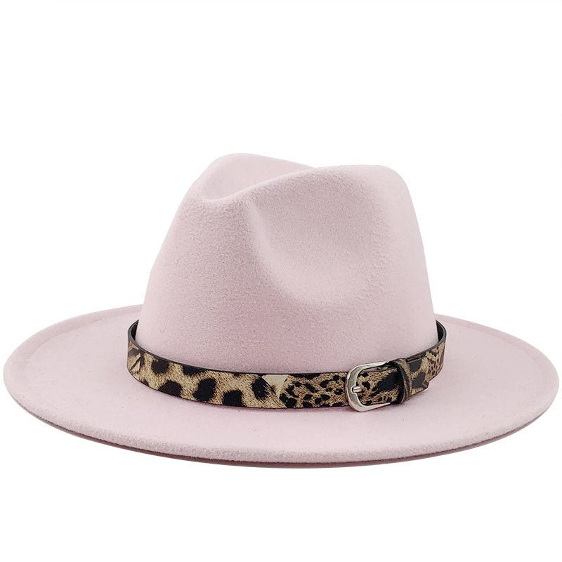 Fedora with Leopard Print Belt - DunbiBeauty, LLC