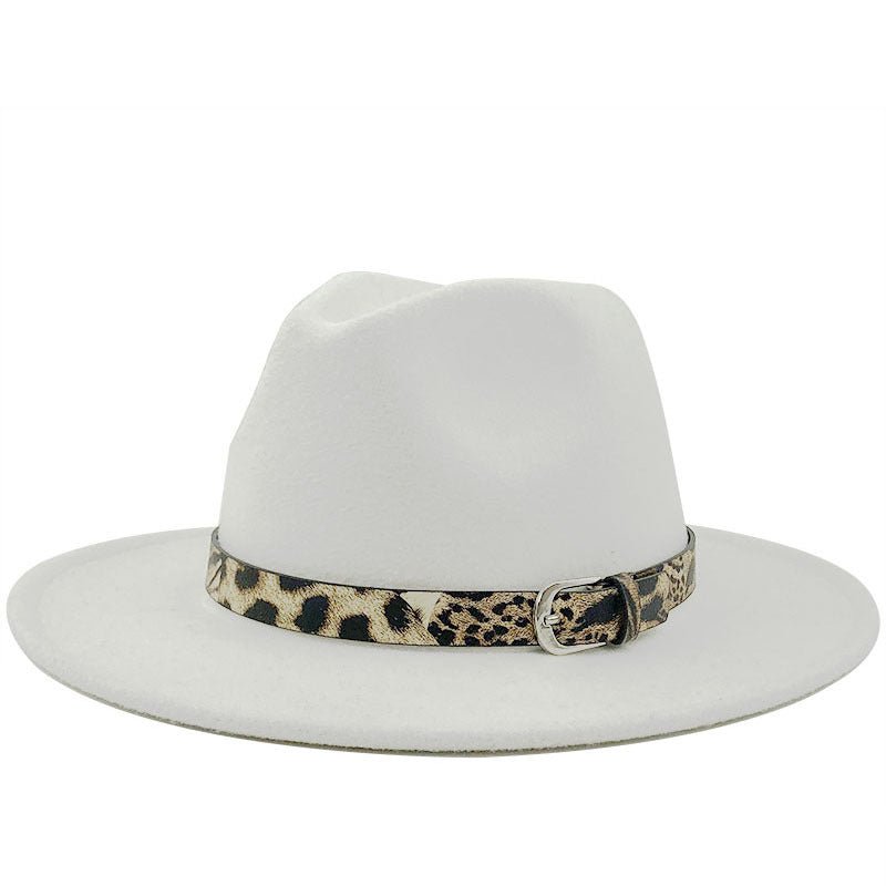 Fedora with Leopard Print Belt - DunbiBeauty, LLC