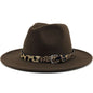 Fedora with Leopard Print Belt - DunbiBeauty, LLC