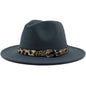 Fedora with Leopard Print Belt - DunbiBeauty, LLC