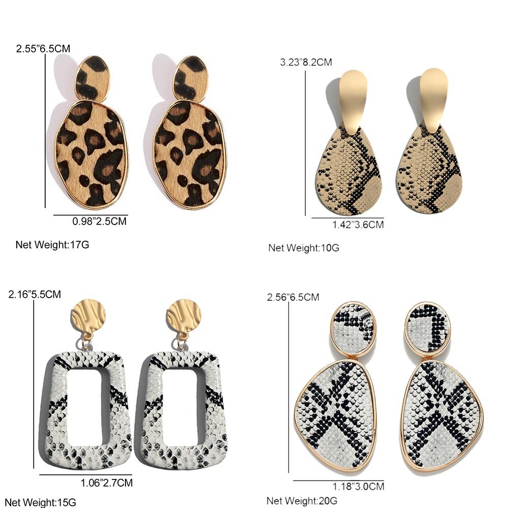 Flatfoosie Women's Animal Theme PU Leather Earrings - DunbiBeauty, LLC