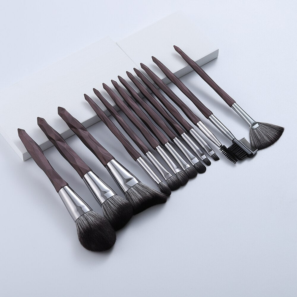 FLD 13/5 pcs Blue Makeup Brushes Set Face Eye Lip Eyeshadow Eyebrow Comb Eyelash Spoolies Foundation Powder Brush Tools Cosmetic - DunbiBeauty, LLC