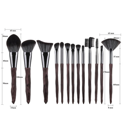 FLD 13/5 pcs Blue Makeup Brushes Set Face Eye Lip Eyeshadow Eyebrow Comb Eyelash Spoolies Foundation Powder Brush Tools Cosmetic - DunbiBeauty, LLC