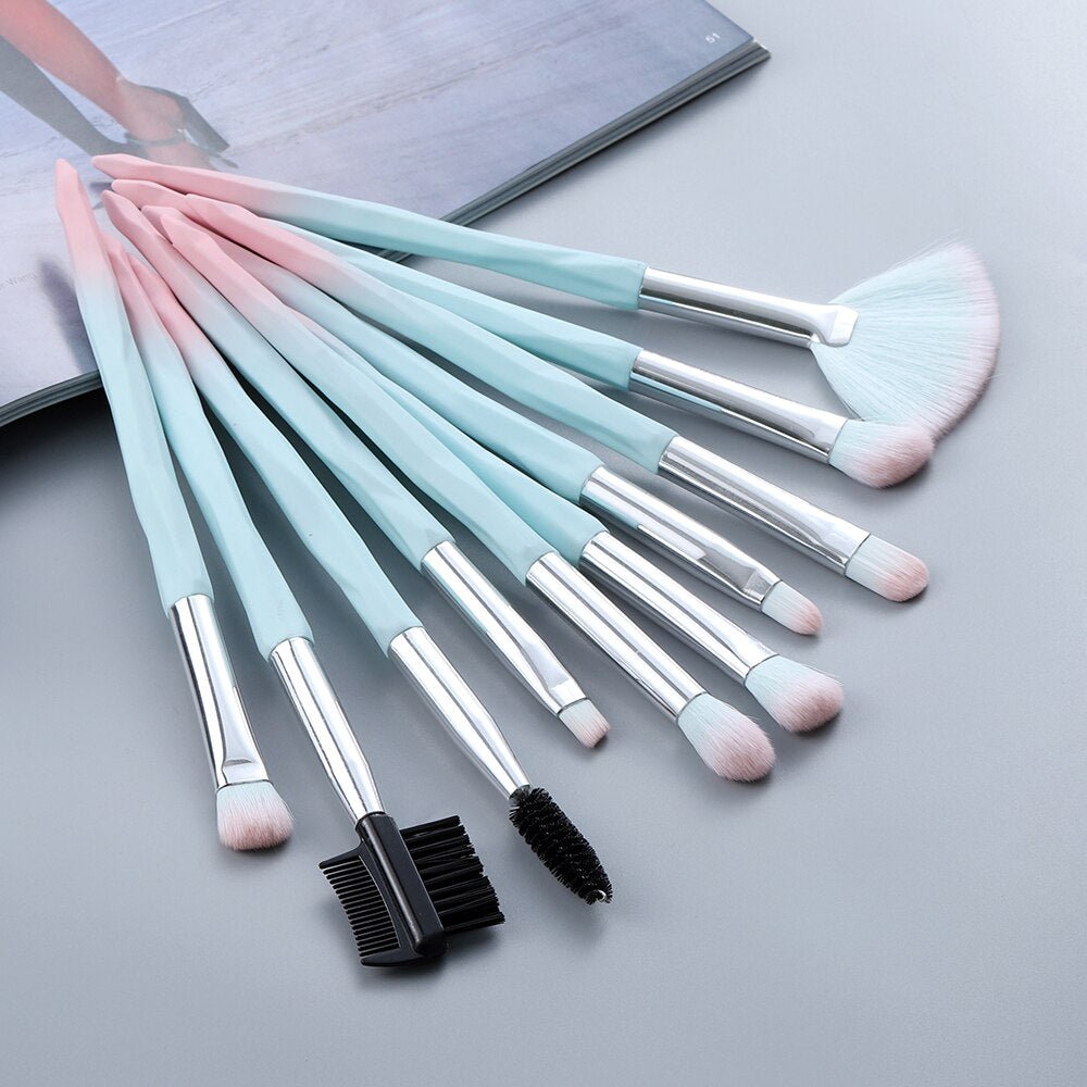 FLD 13/5 pcs Blue Makeup Brushes Set Face Eye Lip Eyeshadow Eyebrow Comb Eyelash Spoolies Foundation Powder Brush Tools Cosmetic - DunbiBeauty, LLC