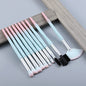 FLD 13/5 pcs Blue Makeup Brushes Set Face Eye Lip Eyeshadow Eyebrow Comb Eyelash Spoolies Foundation Powder Brush Tools Cosmetic - DunbiBeauty, LLC