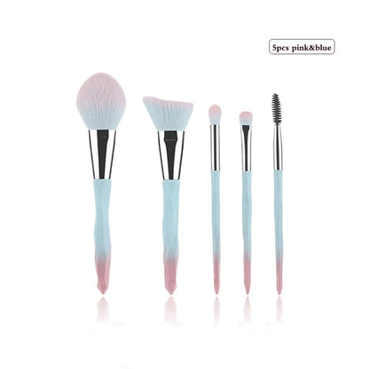 FLD 13/5 pcs Blue Makeup Brushes Set Face Eye Lip Eyeshadow Eyebrow Comb Eyelash Spoolies Foundation Powder Brush Tools Cosmetic - DunbiBeauty, LLC