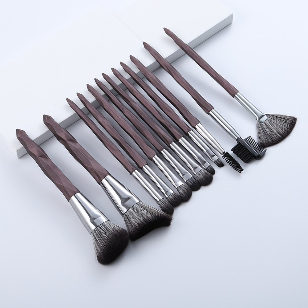 FLD 13/5 pcs Blue Makeup Brushes Set Face Eye Lip Eyeshadow Eyebrow Comb Eyelash Spoolies Foundation Powder Brush Tools Cosmetic - DunbiBeauty, LLC