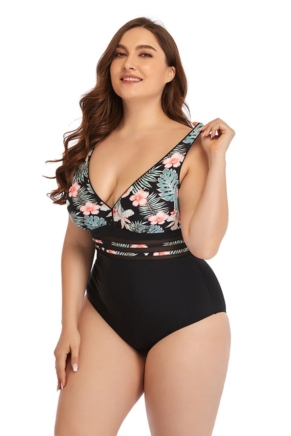 Floral Cutout Tie-Back One-Piece Swimsuit - DunbiBeauty, LLC