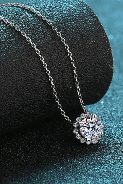 Flower-Shaped Moissanite Pendant Necklace - DunbiBeauty, LLC