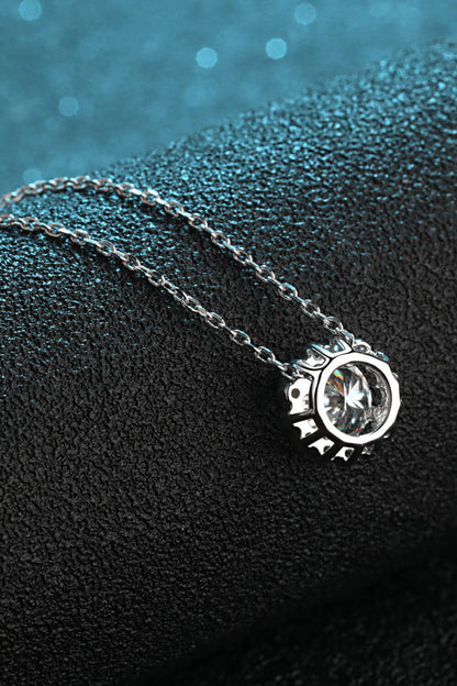 Flower-Shaped Moissanite Pendant Necklace - DunbiBeauty, LLC