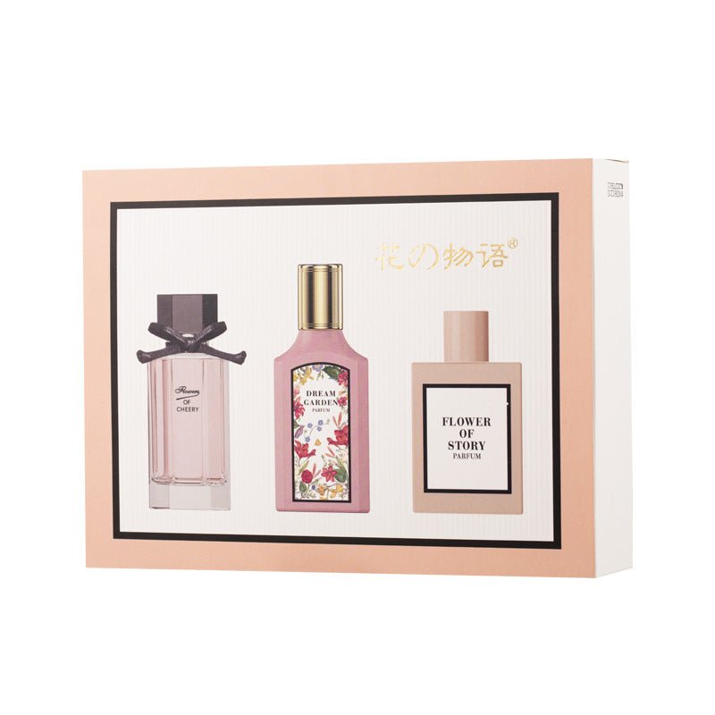 Flower Story Genuine Huayue Qimeng Women's Perfume Three-piece Fresh And Long-lasting Light Fragrance Douyin Live Explosion - DunbiBeauty, LLC