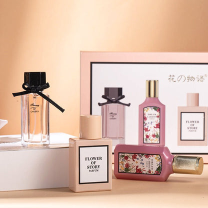 Flower Story Genuine Huayue Qimeng Women's Perfume Three-piece Fresh And Long-lasting Light Fragrance Douyin Live Explosion - DunbiBeauty, LLC