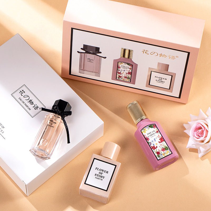 Flower Story Genuine Huayue Qimeng Women's Perfume Three-piece Fresh And Long-lasting Light Fragrance Douyin Live Explosion - DunbiBeauty, LLC