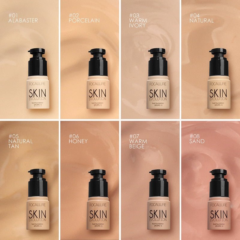 FOCALLURE Professional Face Liquid Foundation Cream Full Coverage Concealer Waterproof Makeup Base Brighten Cover Dark Circles - DunbiBeauty, LLC