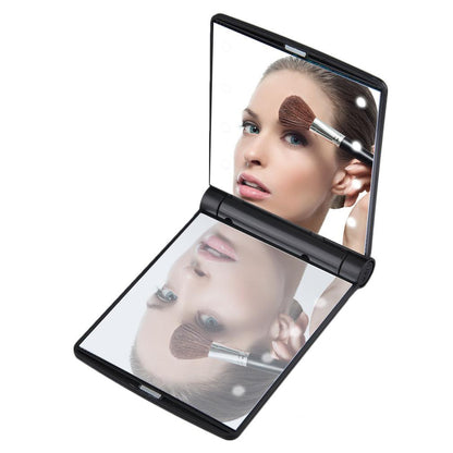 Folding LED Pocket Cosmetic Mirror - DunbiBeauty, LLC