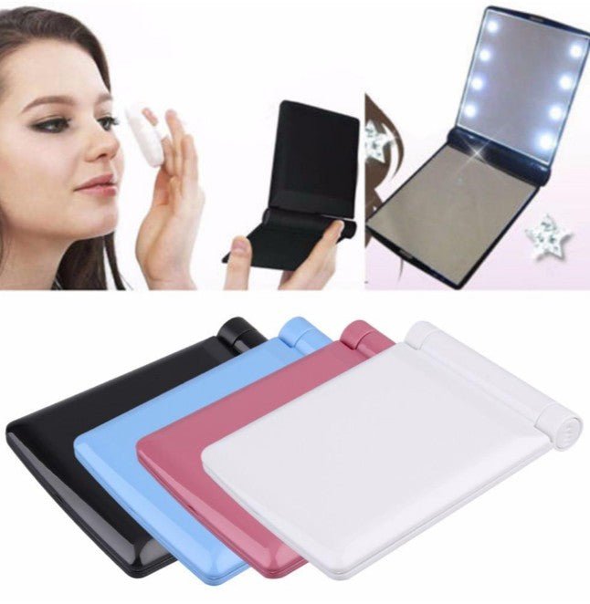 Folding LED Pocket Cosmetic Mirror - DunbiBeauty, LLC