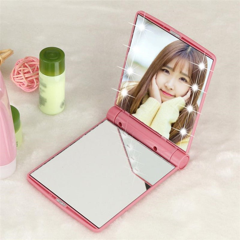 Folding LED Pocket Cosmetic Mirror - DunbiBeauty, LLC