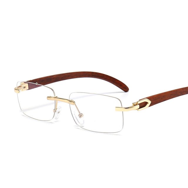 Frameless Wood Grain Eyeglasses - DunbiBeauty, LLC