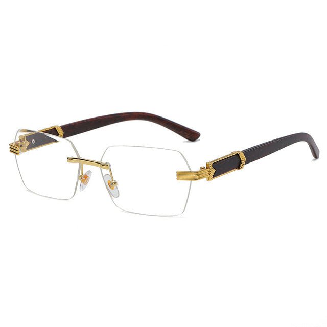 Frameless Wood Grain Eyeglasses - DunbiBeauty, LLC