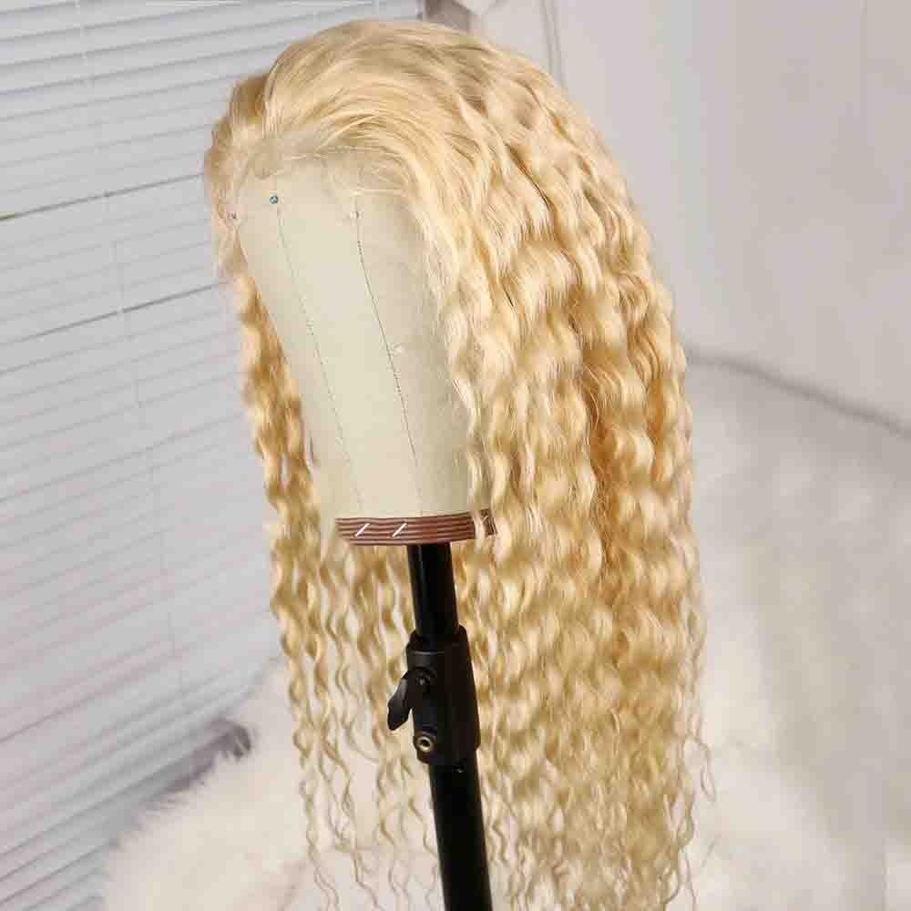 Full Lace Wigs Human Hair Deep Wave 30 inch 613 Honey Full Lace Human Hair Wigs Pre Plucked Remy Hair With Baby Hair For Women - DunbiBeauty, LLC