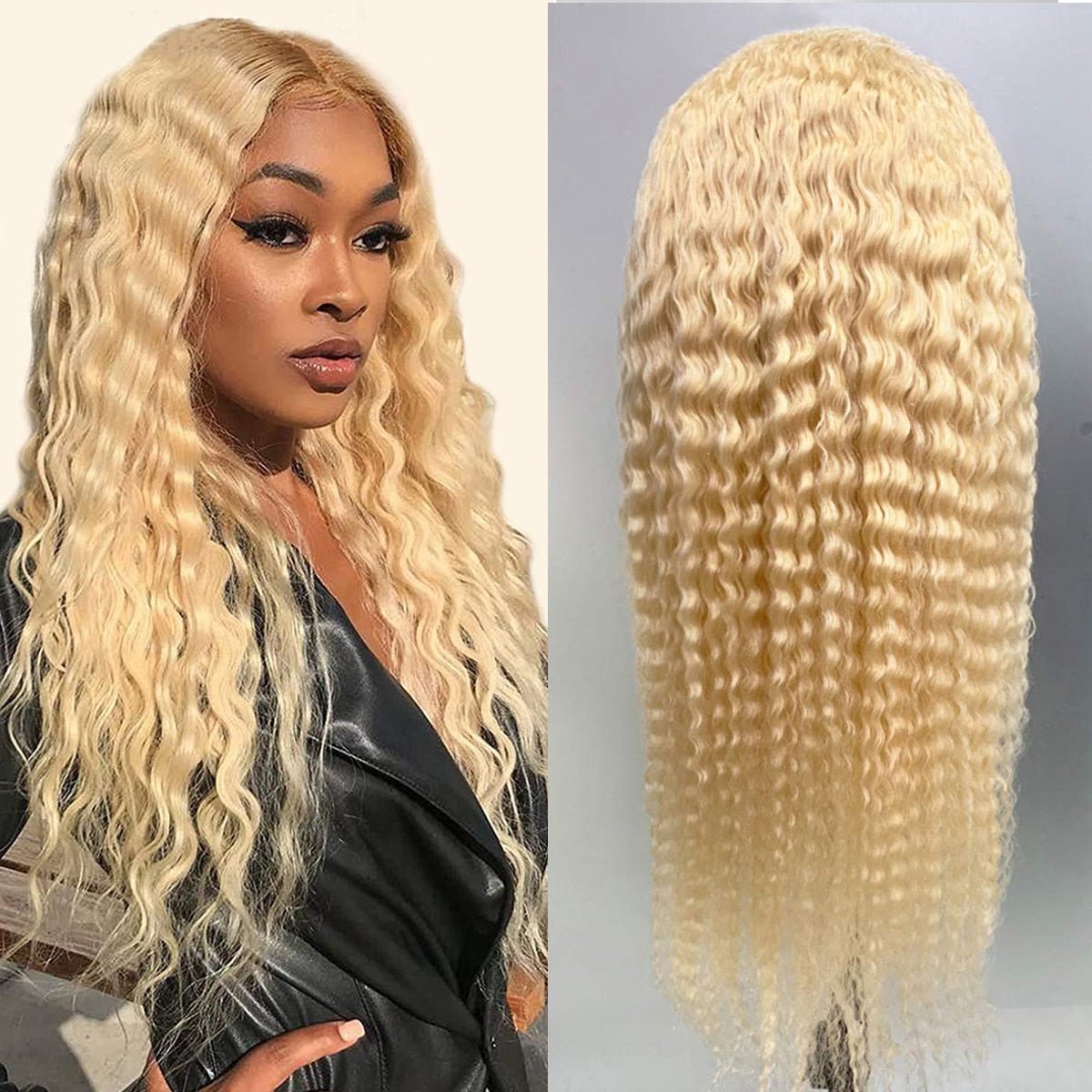 Full Lace Wigs Human Hair Deep Wave 30 inch 613 Honey Full Lace Human Hair Wigs Pre Plucked Remy Hair With Baby Hair For Women - DunbiBeauty, LLC