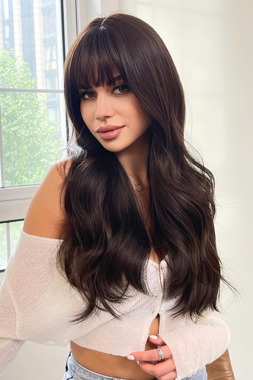 Full Machine Long Wave Synthetic Wigs 24'' - DunbiBeauty, LLC