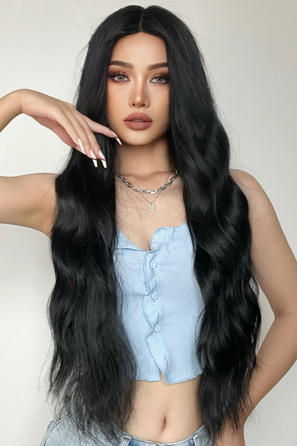 Full Machine Long Wave Synthetic Wigs 28'' - DunbiBeauty, LLC