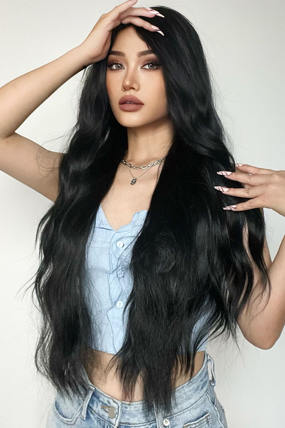 Full Machine Long Wave Synthetic Wigs 28'' - DunbiBeauty, LLC