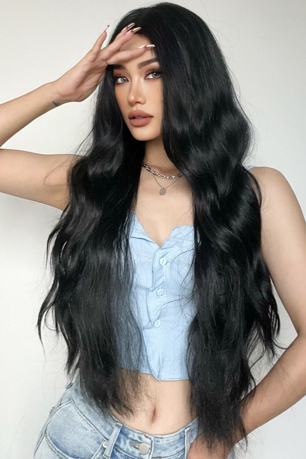 Full Machine Long Wave Synthetic Wigs 28'' - DunbiBeauty, LLC